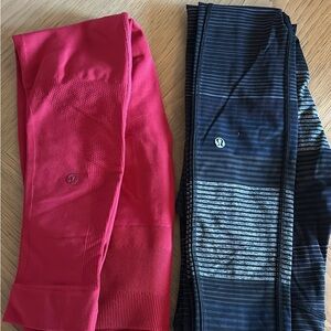 lululemon athletica Red and Black Leggings